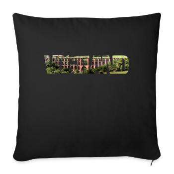 Vogtland Göltzschtalbrücke - Sofakissenbezug 45 x 45 cm - Schwarz - Vorne