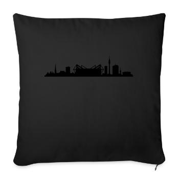 Skyline Dortmund Stadion - Sofakissenbezug 45 x 45 cm - Schwarz - Vorne