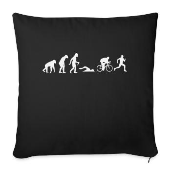 Triathlon Swim Bike Run - Housse de coussin décorative 45 x 45 cm - noir - Devant