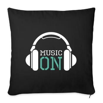Kopfhörer Musik Liebe DJ Techno Hip Hop Logo icon - Sofakissenbezug 45 x 45 cm - Schwarz - Vorne