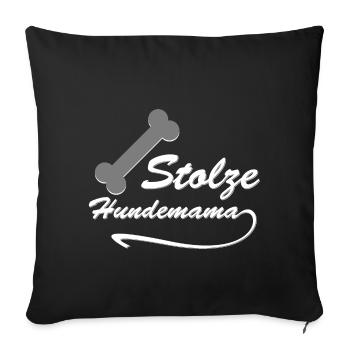 Proud dog mom - Sofa pillowcase 17,3'' x 17,3'' (45 x 45 cm) - black - Front