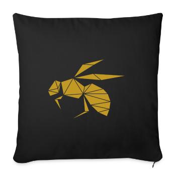 Bee wasp - Sofa pillowcase 17,3'' x 17,3'' (45 x 45 cm) - black - Front