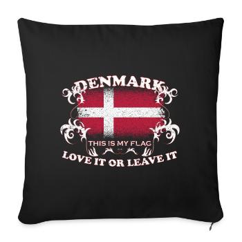 Danemark c'est mon drapeau - Housse de coussin décorative 45 x 45 cm - noir - Devant
