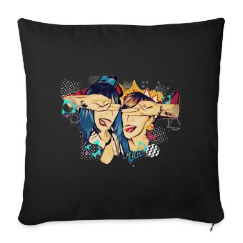Girls - Sofa pillowcase 17,3'' x 17,3'' (45 x 45 cm) - black - Front