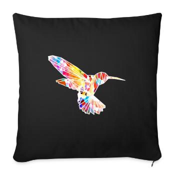 Hummingbird Mosaic - Sofa pillowcase 17,3'' x 17,3'' (45 x 45 cm) - black - Front