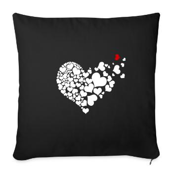 Coeur de coeur - Housse de coussin décorative 45 x 45 cm - noir - Devant