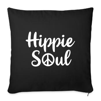 Signe de paix Hippie Soul - Housse de coussin décorative 45 x 45 cm - noir - Devant