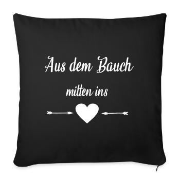 Herzendes Zitat Liebesmotiv - Sofakissenbezug 45 x 45 cm - Schwarz - Vorne