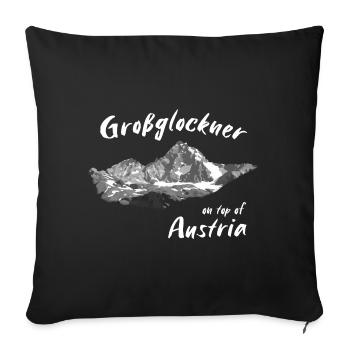 Großglockner - on top of Austria - Bergpanorama - Sofakissenbezug 45 x 45 cm - Schwarz - Vorne