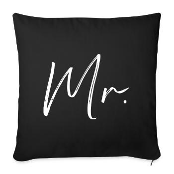 mariage - Housse de coussin décorative 45 x 45 cm - noir - Devant