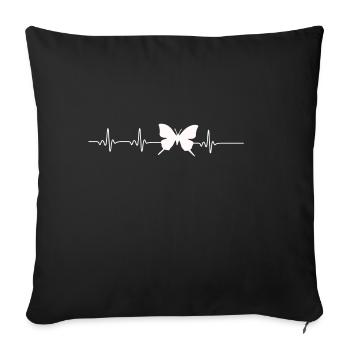 Heartbeat Butterfly - Sofa pillowcase 17,3'' x 17,3'' (45 x 45 cm) - black - Front