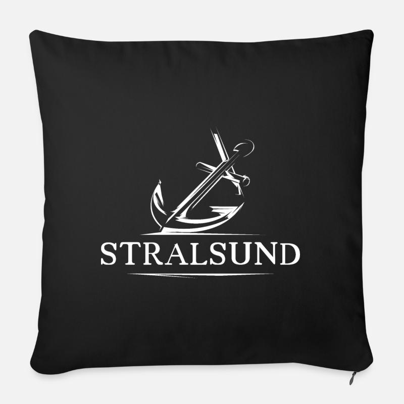 stralsund see anker symbol geschenk idee logo - Sofakissenbezug 45 x 45 cm - Schwarz