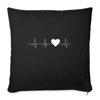 ❤ Heartbeat Heartbeat Heart ❤ - Sofa pillowcase 17,3'' x 17,3'' (45 x 45 cm) - black - Front