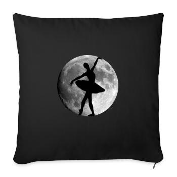 Ballerina in full moon ballet - Sofa pillowcase 17,3'' x 17,3'' (45 x 45 cm) - black - Front
