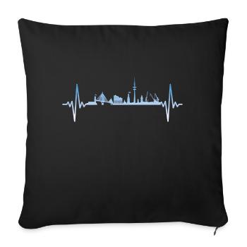 Hamburg Skyline Hamburg Harbour Skyline - Sofa pillowcase 17,3'' x 17,3'' (45 x 45 cm) - black - Front