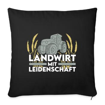Landwirt Traktor Weizen Spruch - Sofakissenbezug 45 x 45 cm - Schwarz - Vorne