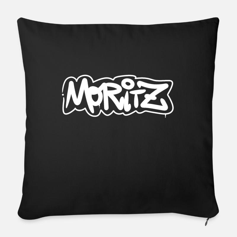 Moritz Vorname - Sofakissenbezug 45 x 45 cm - Schwarz