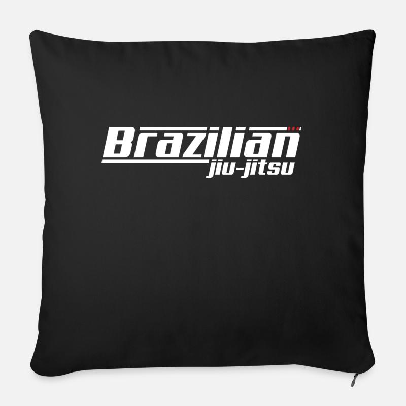 Le Jiu Jitsu brésilien signe BJJ - Housse de coussin décorative 45 x 45 cm - noir