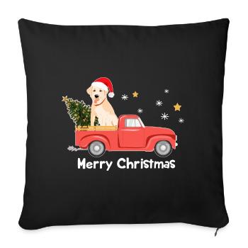 Pick-up de Noël du Labrador - Housse de coussin décorative 45 x 45 cm - noir - Devant