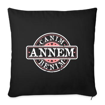 Mother Anne Canim annem benim/ turkish - Sofa pillowcase 17,3'' x 17,3'' (45 x 45 cm) - black - Front