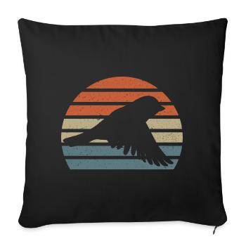 Vintage Sparrow Flying Sparrow Gift Idea - Sofa pillowcase 17,3'' x 17,3'' (45 x 45 cm) - black - Front