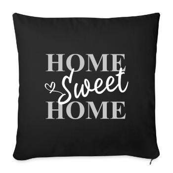 Home Sweet Home - Housse de coussin décorative 45 x 45 cm - noir - Devant