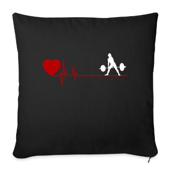 Female Weightlifting White with Red Heart Rate - Sofa pillowcase 17,3'' x 17,3'' (45 x 45 cm) - black - Front