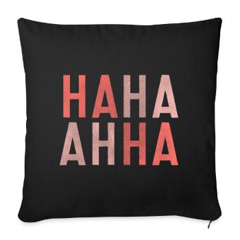 Hahahaha drôle blague drôle rire meme joke lol - Housse de coussin décorative 45 x 45 cm - noir - Devant