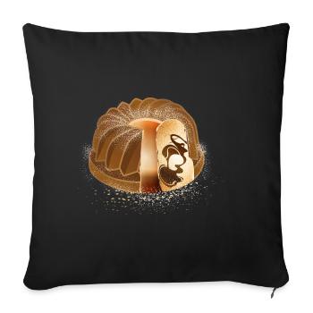 The popular marble cake with powdered sugar - Sofa pillowcase 17,3'' x 17,3'' (45 x 45 cm) - black - Front