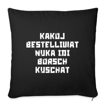 russes femmes hommes meme russe drôle - Housse de coussin décorative 45 x 45 cm - noir - Devant