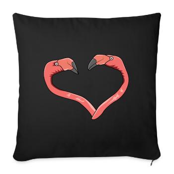 Flamingo Pink Flamingo Flamingo Gift - Sofa pillowcase 17,3'' x 17,3'' (45 x 45 cm) - black - Front