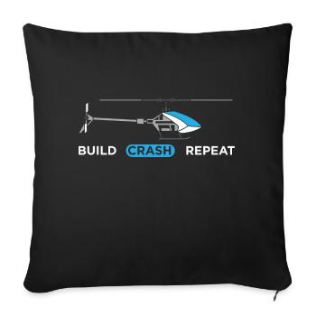 RC Helicopter Hélicoptère Modèle modèle Crash Pilot - Housse de coussin décorative 45 x 45 cm - noir - Devant