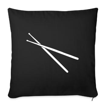 Drum Sticks - Batterie - Batterie - Housse de coussin décorative 45 x 45 cm - noir - Devant