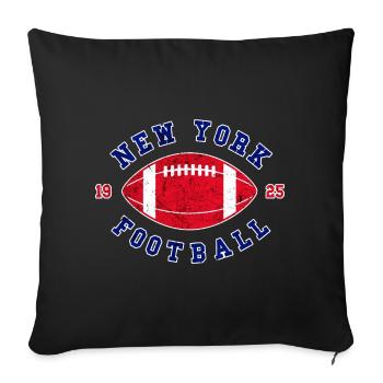 Emblème vintage du football de New York - Housse de coussin décorative 45 x 45 cm - noir - Devant
