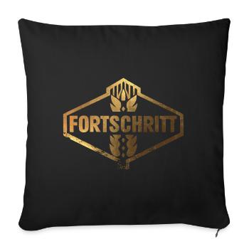 FORTSCHRITT DDR Landmaschinen Vintage Gold - Sofakissenbezug 45 x 45 cm - Schwarz - Vorne