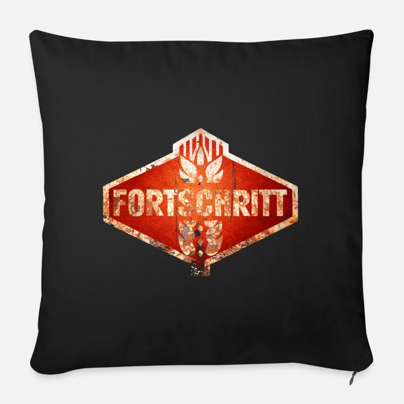DDR Fortschritt - Traktoren - Vintage Logo Rosti - Sofakissenbezug 45 x 45 cm - Schwarz