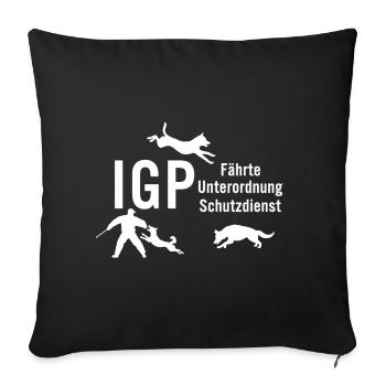 IGP Hundesport - White - Sofakissenbezug 45 x 45 cm - Schwarz - Vorne
