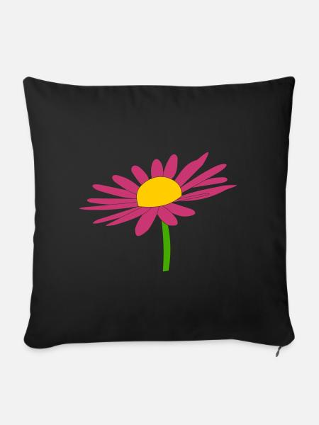 Margariten rose - Sofakissenbezug 45 x 45 cm - Schwarz