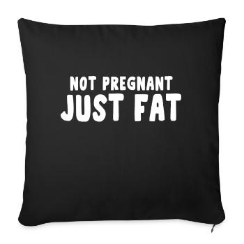 pas enceinte juste de la graisse - Housse de coussin décorative 45 x 45 cm - noir - Devant