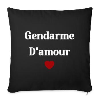 Gendarme d'amour - Housse de coussin décorative 45 x 45 cm - noir - Devant