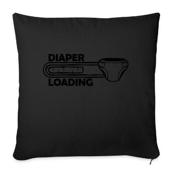 Windel Diaper Loading - Sofa pillowcase 17,3'' x 17,3'' (45 x 45 cm) - black - Front