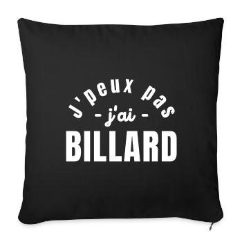 Billard, jouer au Billard, fan de billard - Housse de coussin décorative 45 x 45 cm - noir - Devant