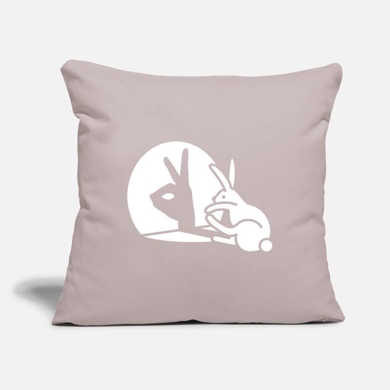 Funny Rabbit Hand Shadow Projection Rabbit Sofa pillowcase 17,3'' x 17,3'' (45 x 45 cm)