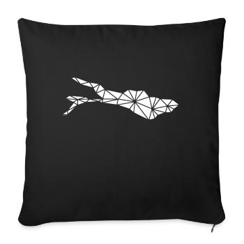 Bodensee | Polygonal | Weiss - Sofakissenbezug 45 x 45 cm - Schwarz - Vorne