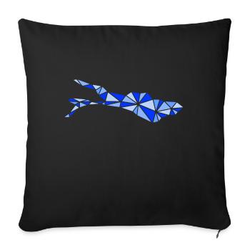 Bodensee | Polygonal | Blau - Sofakissenbezug 45 x 45 cm - Schwarz - Vorne