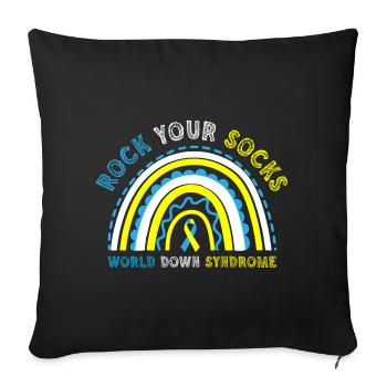 Rock Your Socks World Down Syndrome - Housse de coussin décorative 45 x 45 cm - noir - Devant
