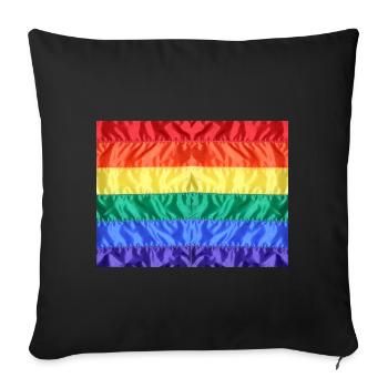 Drapeau arc-en-ciel Gay Pride LGBT LGBTQ Pride - Housse de coussin décorative 45 x 45 cm - noir - Devant