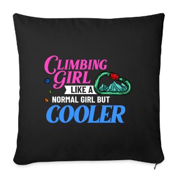 Rock Climbing Climbing Indoor Bouldering Girls Wall - Sofa pillowcase 17,3'' x 17,3'' (45 x 45 cm) - black - Front