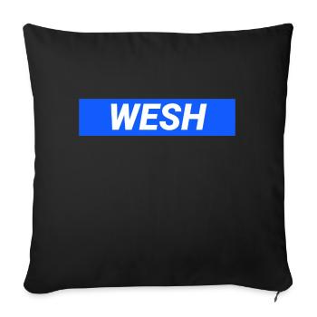 Wesh France - Housse de coussin décorative 45 x 45 cm - noir - Devant