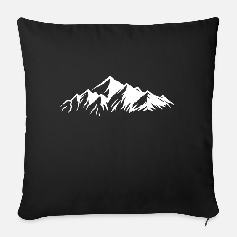 Berge - Sofakissenbezug 45 x 45 cm - Schwarz